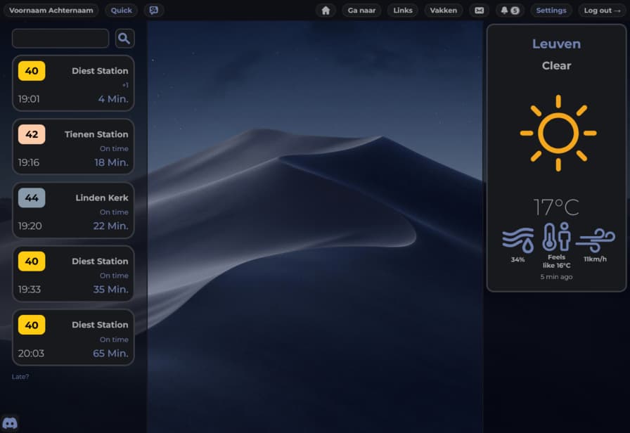 Homepage preview